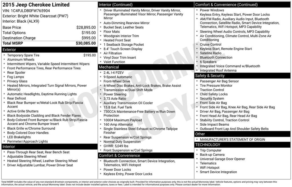 Used 2015 Jeep Cherokee Limited FWD image 28