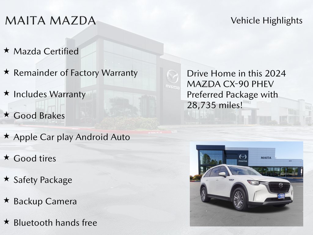 Certified 2024 MAZDA CX-90 Plug-In Hybrid w/ Preferred AWD/4WD image 8