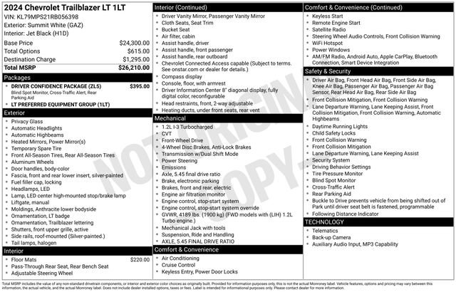 Used 2024 Chevrolet TrailBlazer LT w/ Driver Confidence Package FWD image 31