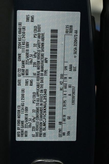 Certified 2022 Lincoln Corsair FWD w/ Equipment Group 101A image 35