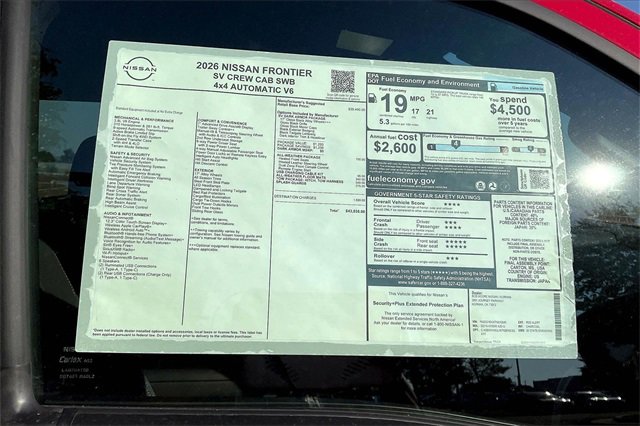 New 2026 Nissan Frontier SV w/ All-Weather Content Package image 12