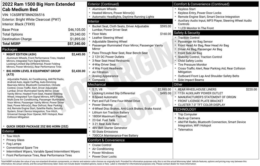 Used 2022 RAM 1500 Big Horn w/ Night Edition image 2