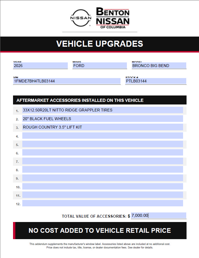 Used 2026 Ford Bronco Big Bend AWD/4WD image 3
