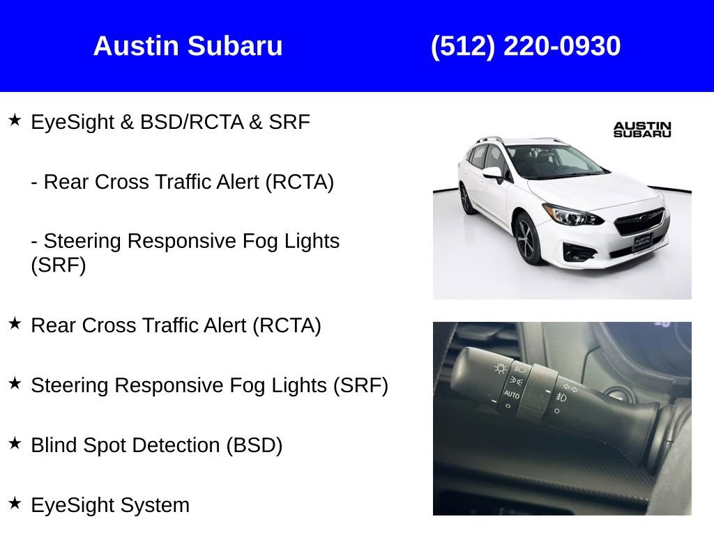Used 2019 Subaru Impreza 2.0i Premium w/ Eyesight & BSD/Rcta & SRF image 16