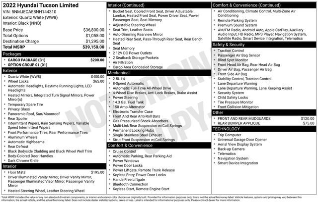 Certified 2022 Hyundai Tucson Limited w/ Cargo Package image 10