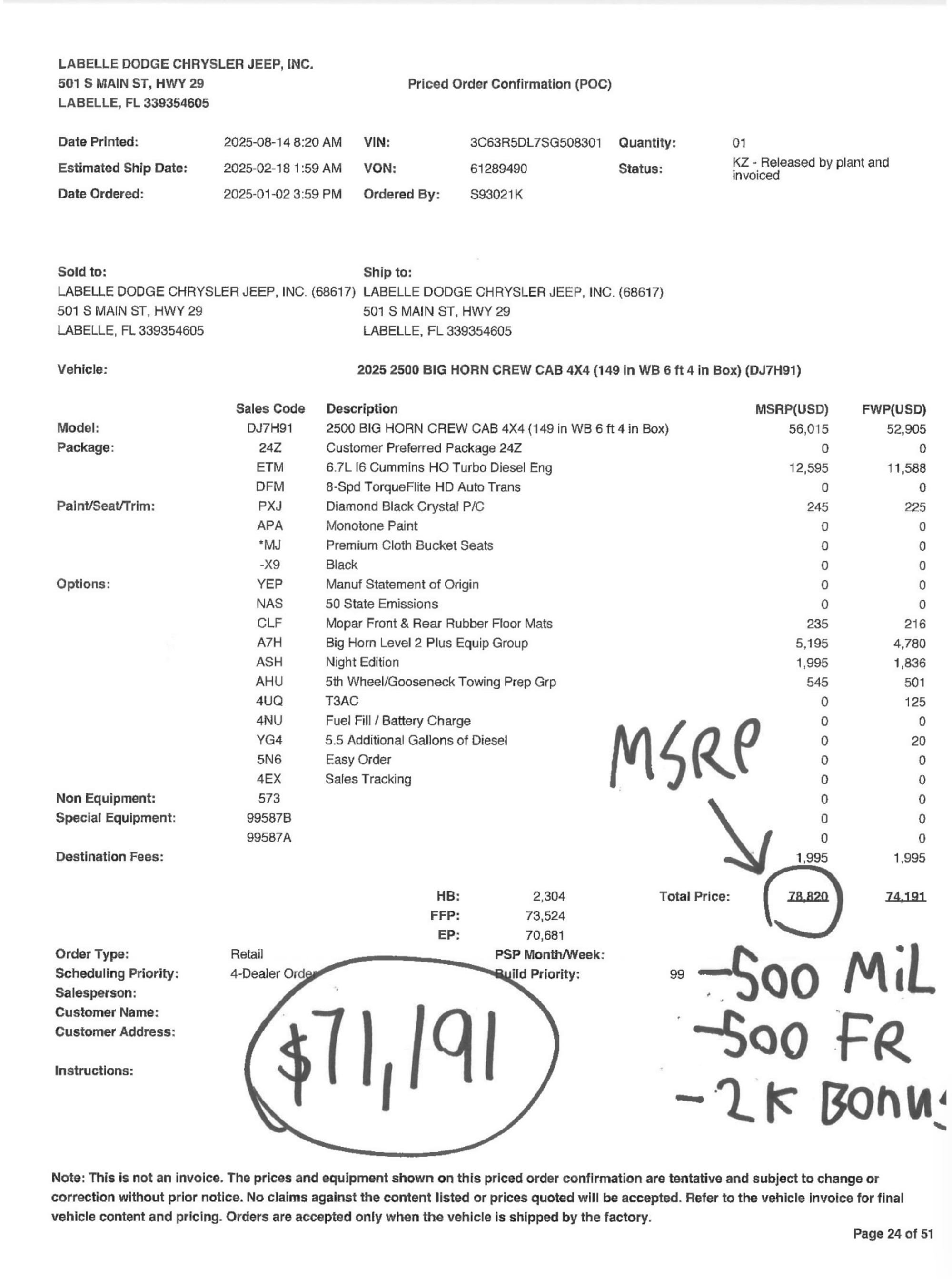 New 2025 RAM 2500 Big Horn image 2