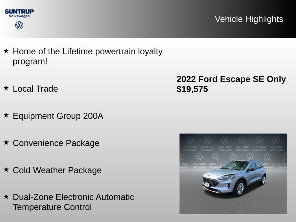 Used 2022 Ford Escape SE w/ Convenience Package FWD image 8