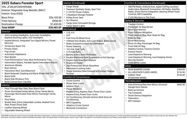 Certified 2025 Subaru Forester Sport AWD/4WD image 5