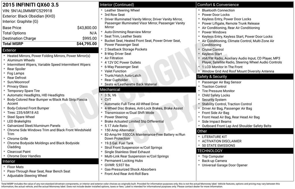 Used 2015 INFINITI QX60 Luxe image 4