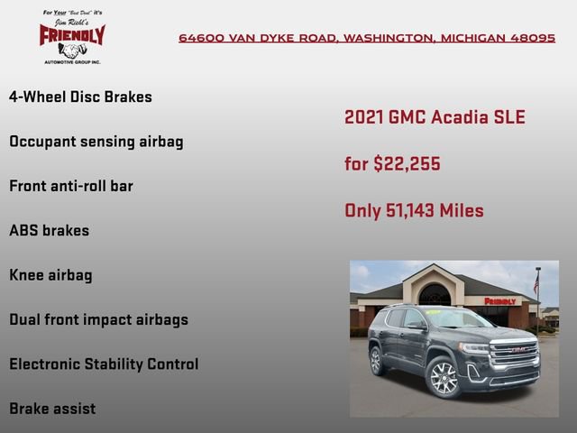 Used 2021 GMC Acadia SLE w/ Driver Convenience Package image 30