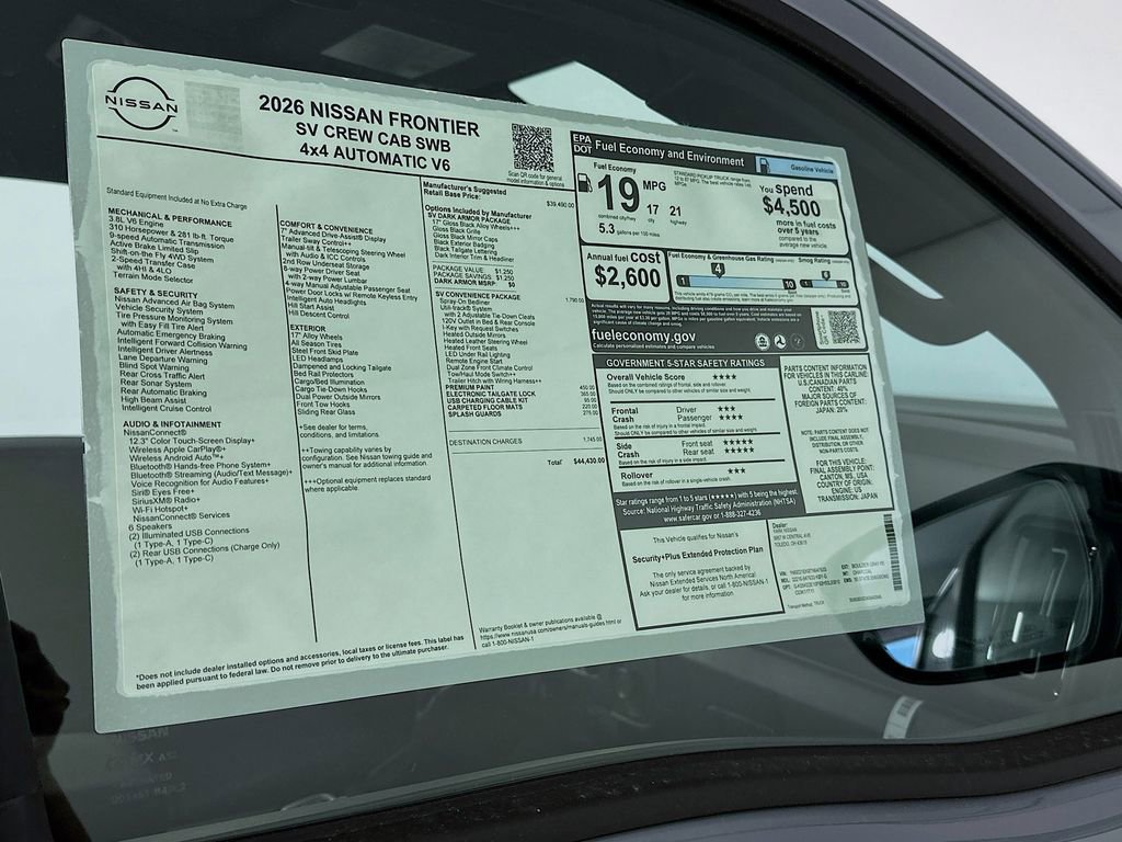 New 2026 Nissan Frontier SV w/ SV Convenience Package image 13