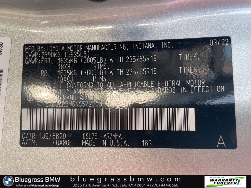 Used 2022 Toyota Highlander XLE AWD/4WD image 22