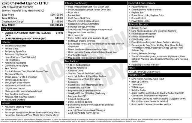 Used 2020 Chevrolet Equinox LT AWD/4WD image 15