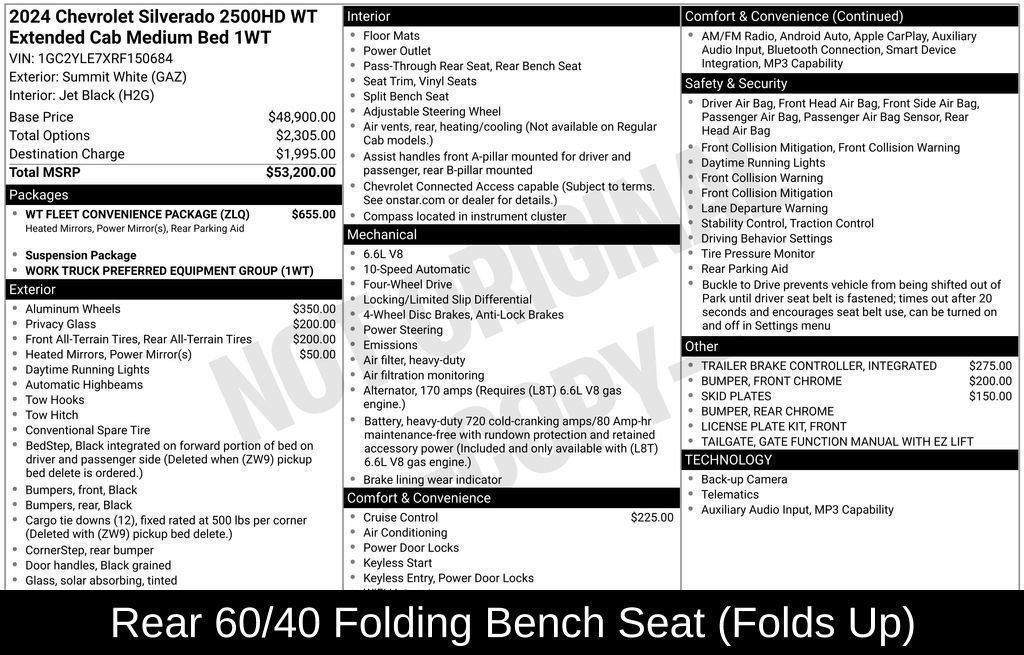 Used 2024 Chevrolet Silverado 2500 W/T w/ WT Fleet Convenience Package AWD/4WD image 47