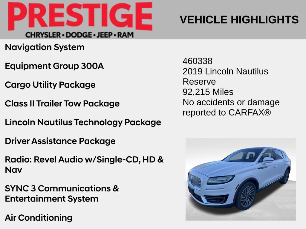 Used 2019 Lincoln Nautilus Reserve AWD/4WD image 2