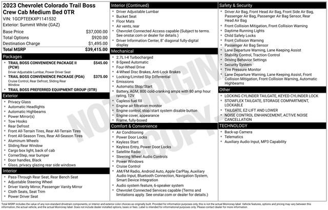 Used 2023 Chevrolet Colorado Trail Boss AWD/4WD image 5