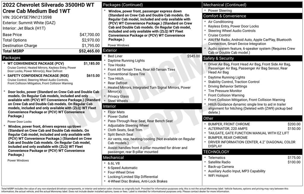 Certified 2022 Chevrolet Silverado 3500 W/T w/ WT Convenience Package AWD/4WD image 4