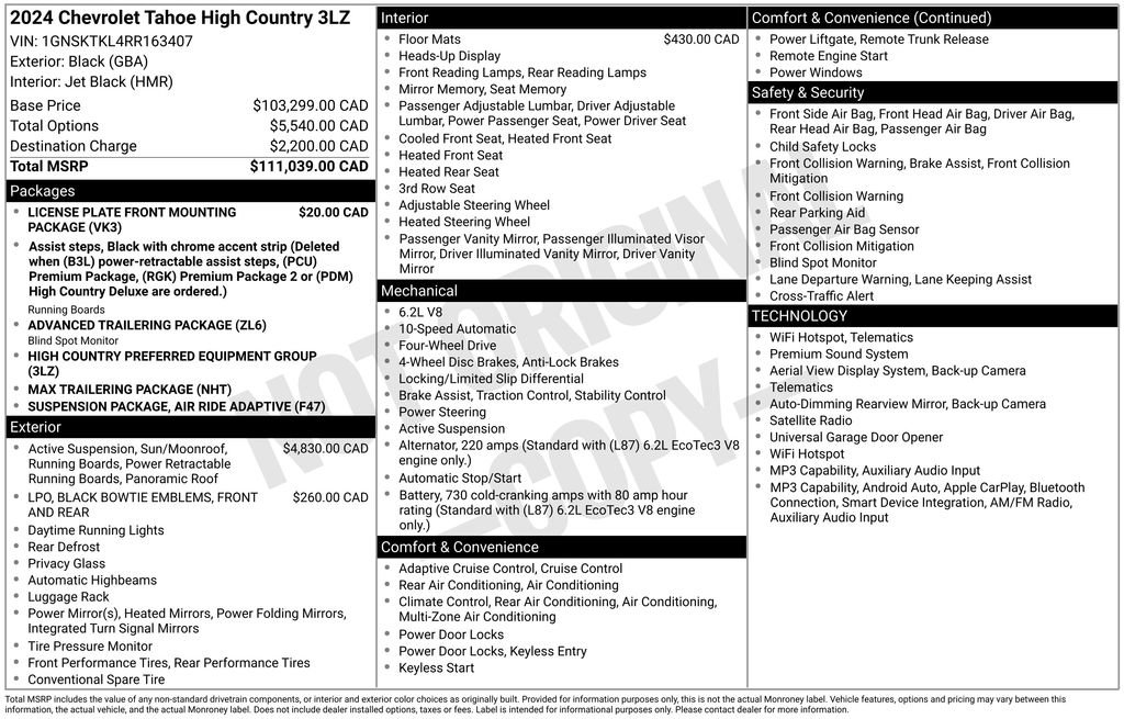 Certified 2024 Chevrolet Tahoe High Country AWD/4WD image 6