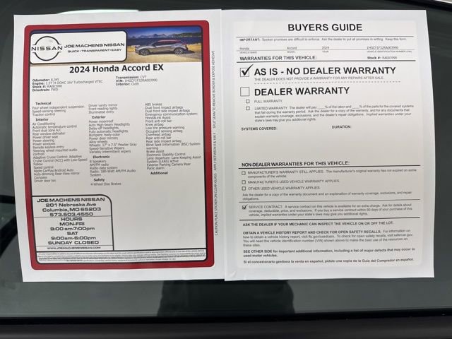 Used 2024 Honda Accord EX image 32