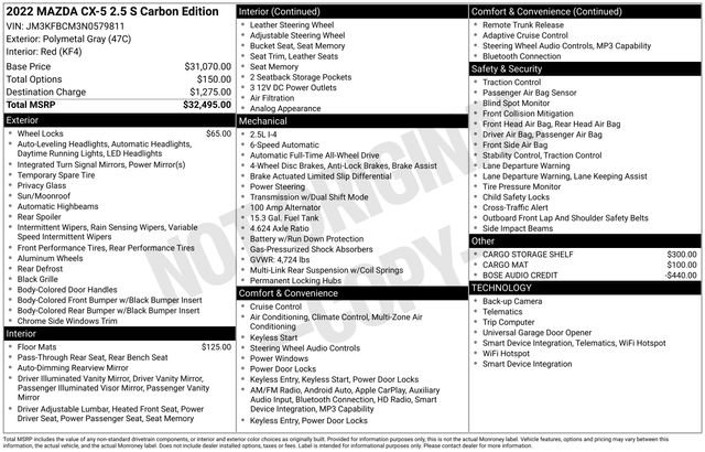 Used 2022 MAZDA CX-5 Carbon Edition image 7