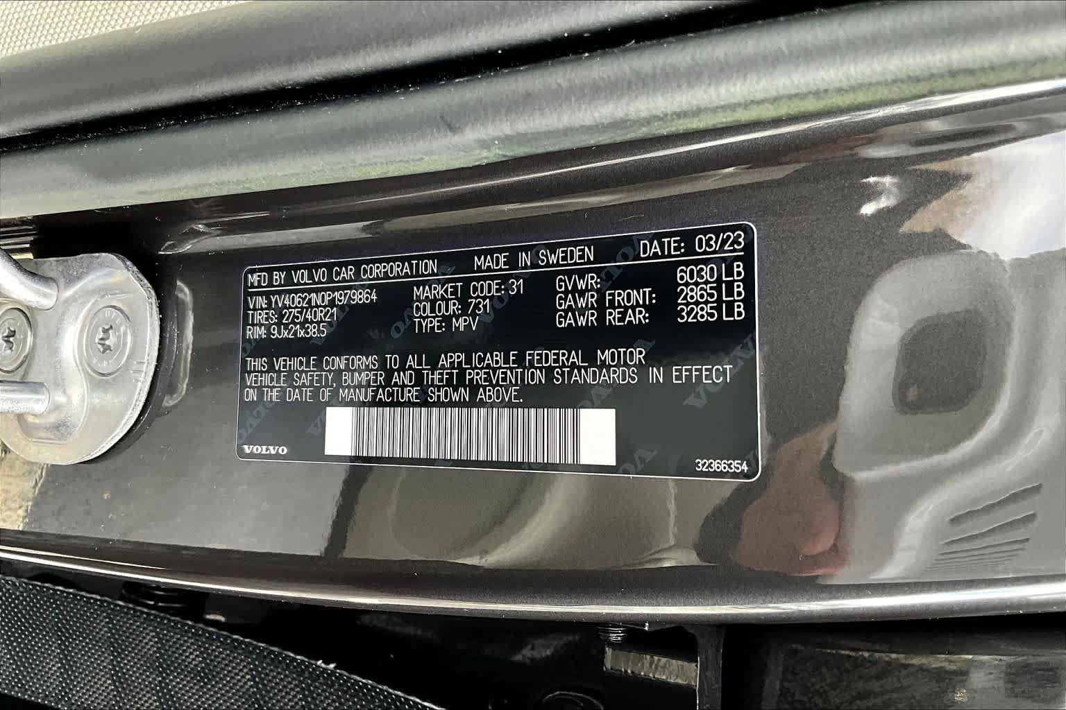 Certified 2023 Volvo XC90 B6 Plus w/ Protection Package Premier AWD/4WD image 32