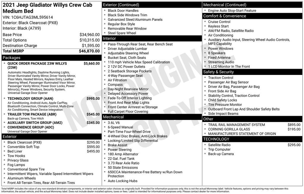 Used 2021 Jeep Gladiator Willys image 2