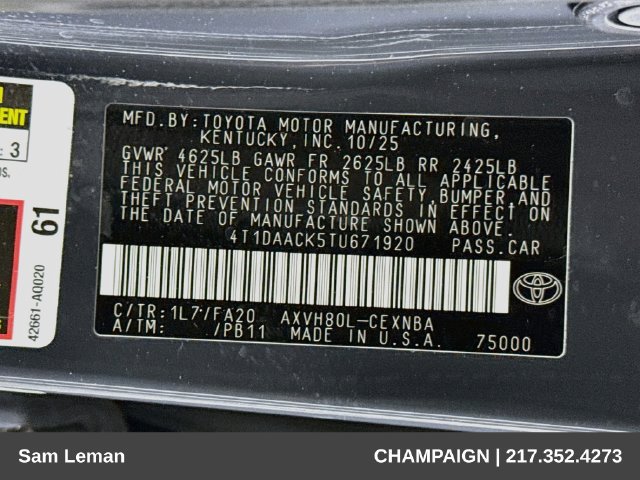 Used 2026 Toyota Camry LE FWD image 30