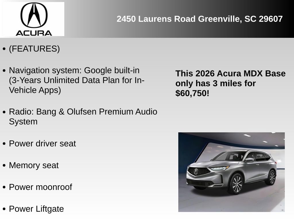 New 2026 Acura MDX w/ Technology Package image 2