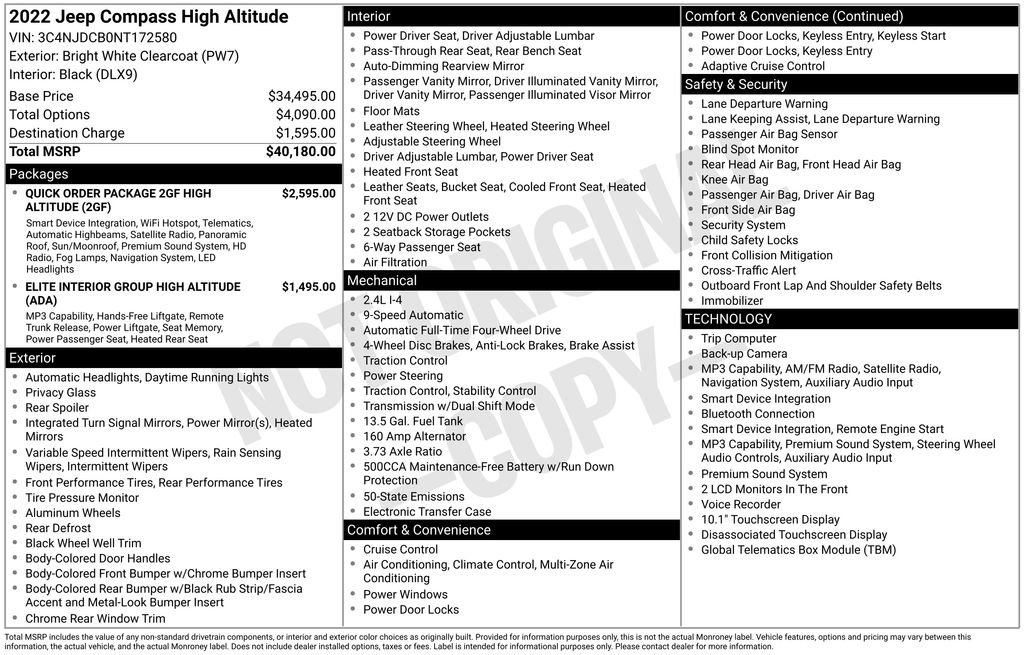 Used 2022 Jeep Compass High Altitude AWD/4WD image 4