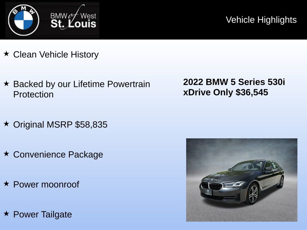 Used 2022 BMW 530i xDrive w/ Convenience Package AWD/4WD image 8