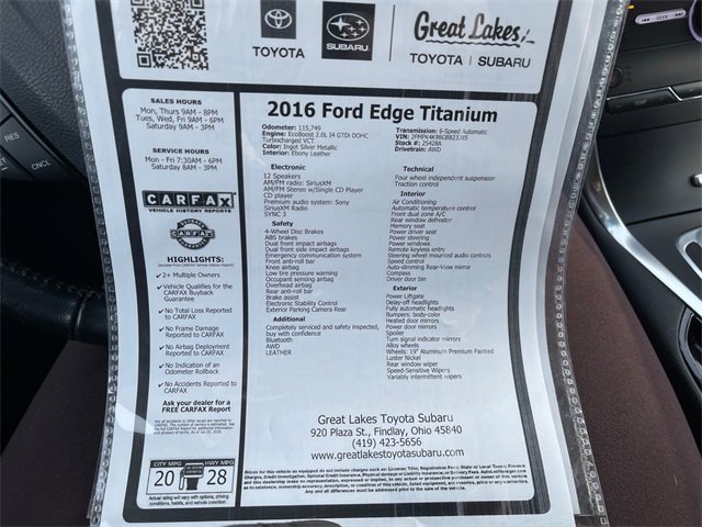 Used 2016 Ford Edge Titanium w/ Technology Package image 26