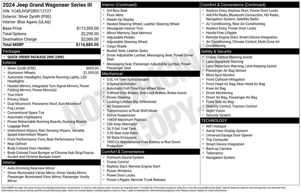 New 2024 Jeep Grand Wagoneer Series III AWD/4WD image 3