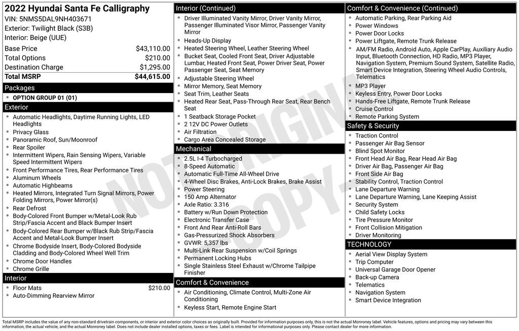 Certified 2022 Hyundai Santa Fe Calligraphy image 28