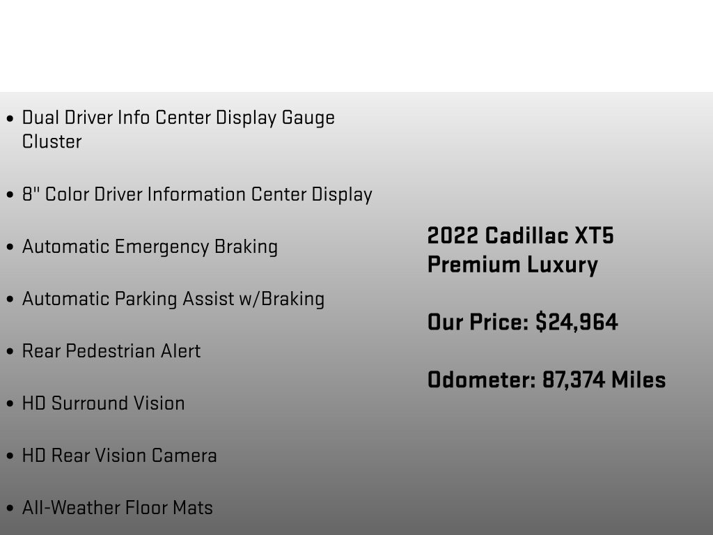 Used 2022 Cadillac XT5 Premium Luxury w/ Technology Package AWD/4WD image 36