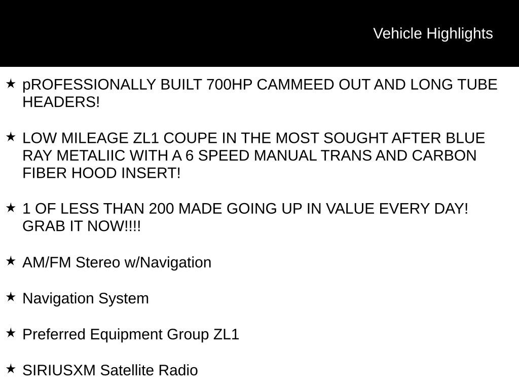 Used 2013 Chevrolet Camaro ZL1 RWD image 5