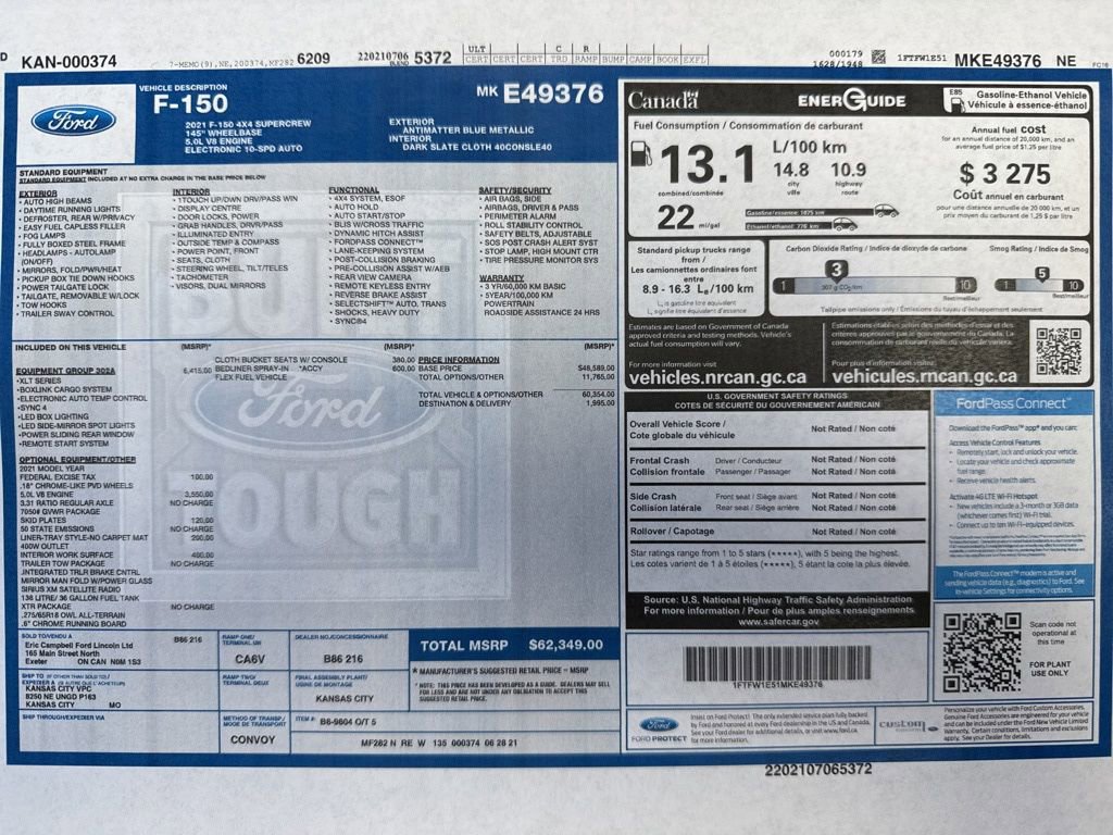 Used 2021 Ford F150 XLT w/ Equipment Group 302A High AWD/4WD image 26