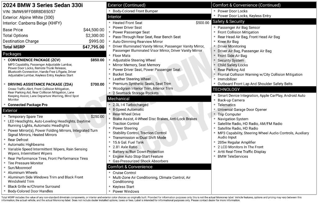 Used 2024 BMW 330i Sedan w/ Convenience Package RWD image 5