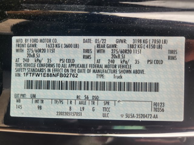 Certified 2022 Ford F150 Platinum w/ Equipment Group 701A High AWD/4WD image 28