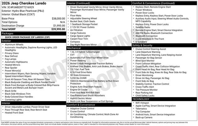 New 2026 Jeep Cherokee Laredo AWD/4WD image 34