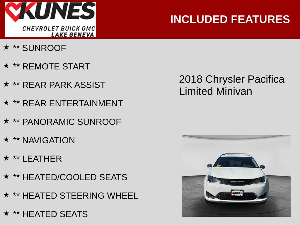 Used 2018 Chrysler Pacifica Limited w/ Advanced Safetytec Group FWD image 2
