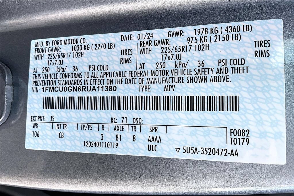 Used 2024 Ford Escape Active w/ Cold Weather Package FWD image 30