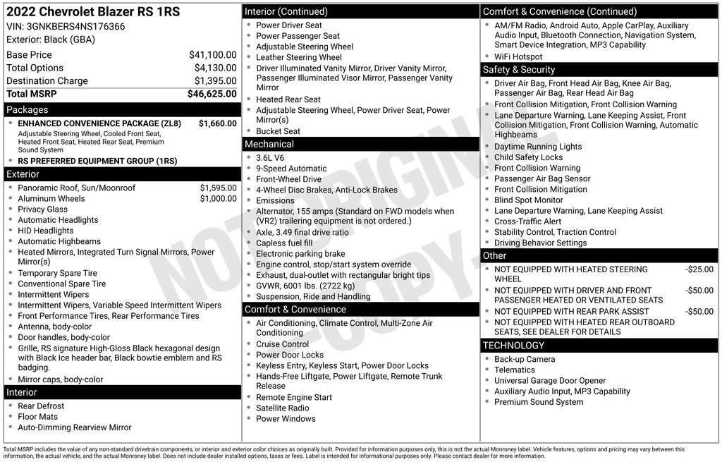 Used 2022 Chevrolet Blazer RS w/ Enhanced Convenience Package FWD image 2