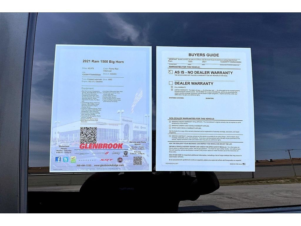 Certified 2021 RAM 1500 Big Horn AWD/4WD image 58