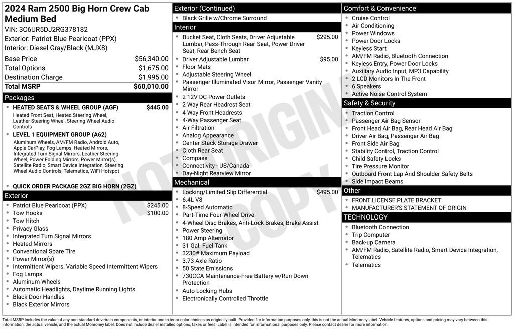 Used 2024 RAM 2500 Big Horn w/ Heated Seats & Wheel Group image 38