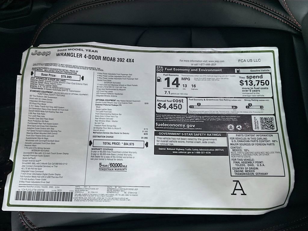 New 2026 Jeep Wrangler Unlimited Rubicon 392 image 21