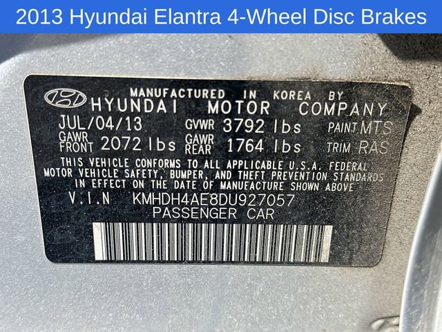 Used 2013 Hyundai Elantra GLS w/ Preferred Pkg FWD image 19