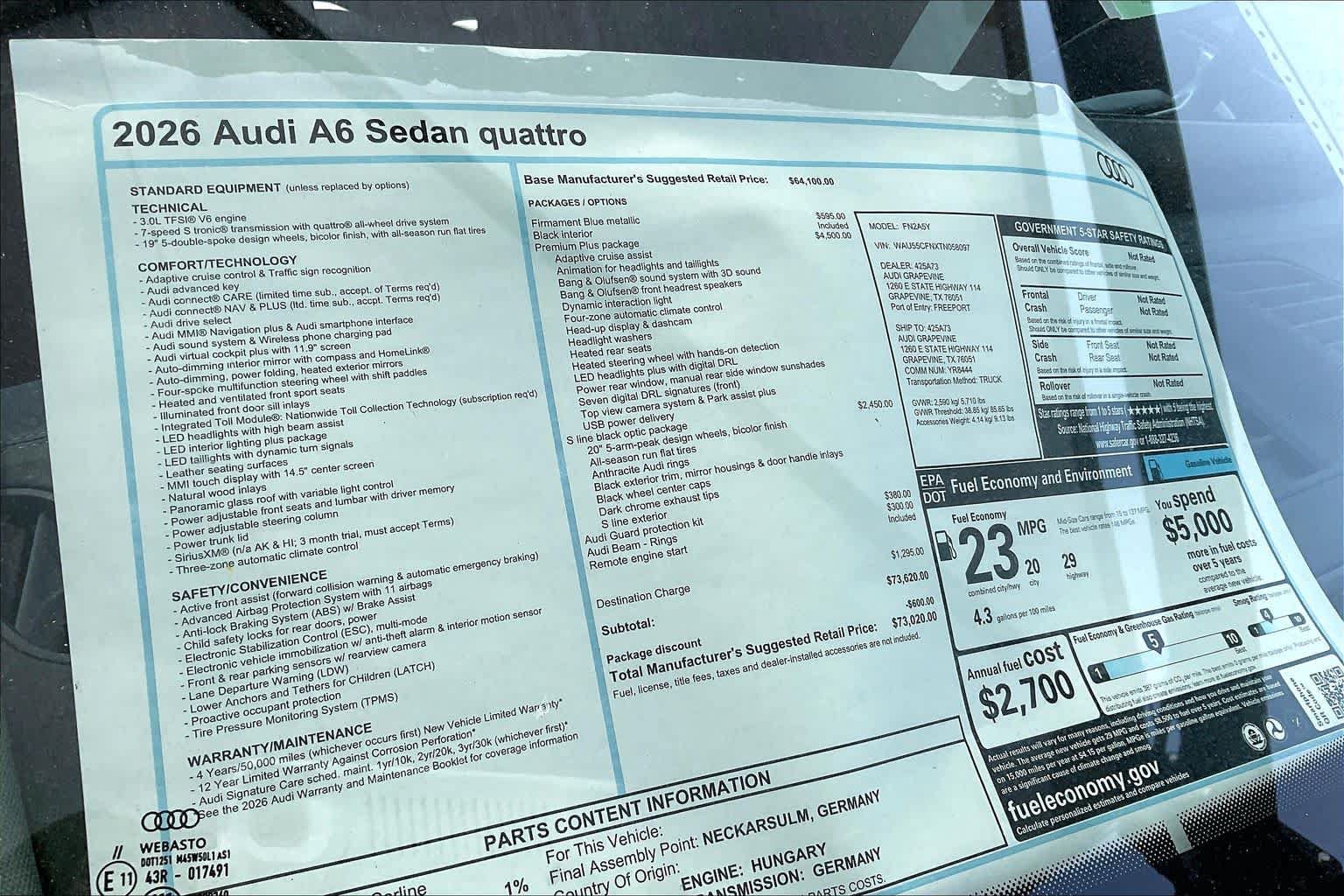 New 2026 Audi A6 Premium Plus AWD/4WD image 19