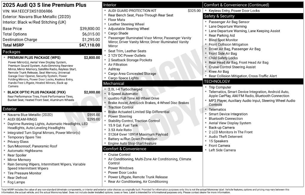 Certified 2025 Audi Q3 2.0T Premium Plus w/ Premium Plus Package AWD/4WD image 32