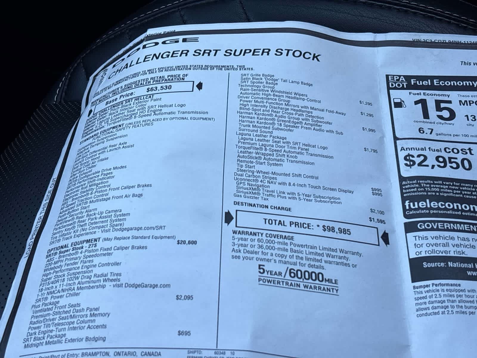 Used 2022 Dodge Challenger SRT Super Stock RWD image 29