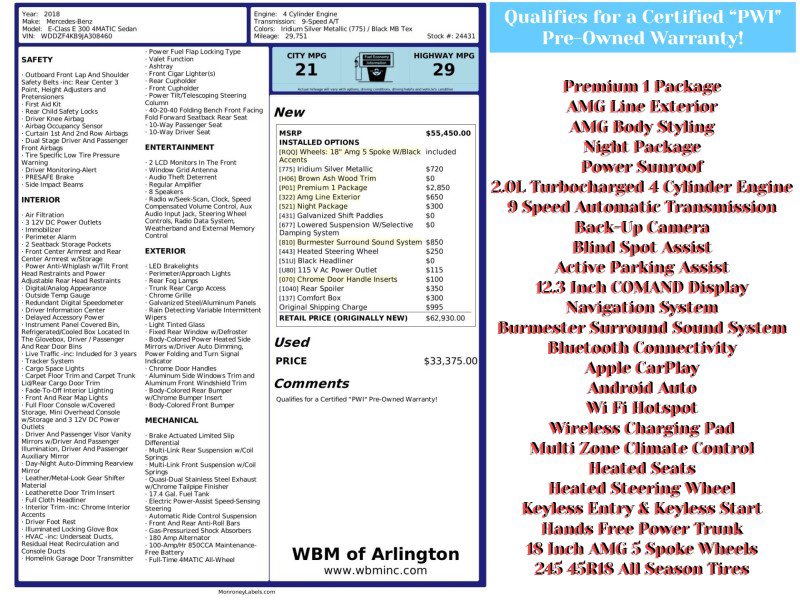 Used 2018 Mercedes-Benz E 300 4MATIC image 2